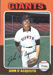 1975 Topps Mini Baseball Cards      372     John D'Acquisto